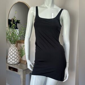 SKIMS Black Slim Scoop Neck Mini Dress